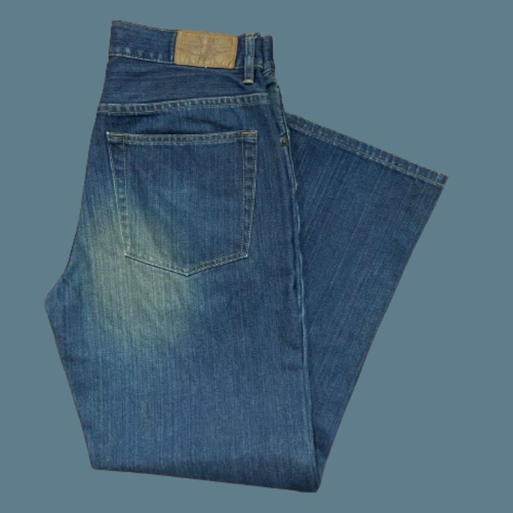 Old Navy Y2k Vintage Bootcut Medium Wash Blue Denim Baggy Jeans Men's 33 x 30